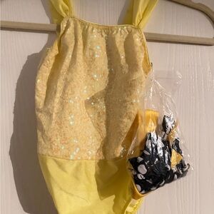 Revolution: Give Me Everything- Yellow Sequin bodysuit with Accessories